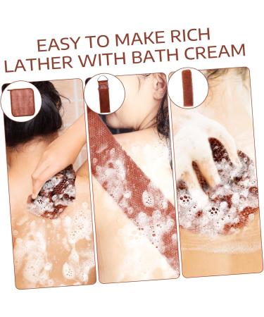 Beavorty 1 Set Bath Towel Back Body Scrubber Exfoliating African Net Back Scrubber with Handles Brown Nylon - Buy Online on GoSupps.com