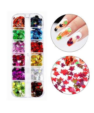 Buy CKFYahp 3D Holographic Maple Leaf Nail Art Glitter Sequins | Autumn Nail Design & DIY Crafts - International Shipping - Buy Online on GoSupps.com