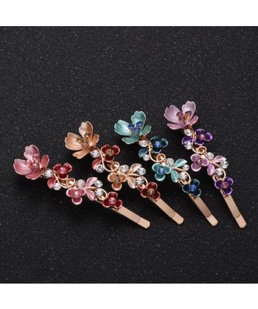 minkissy Rhinestones Hairpin Vintage Barrette Bobby Pin Elegant Headdress for Women Girls (blue Pink Purple Coffee Each Two) - Buy Online on GoSupps.com