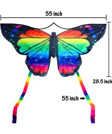JEKOSEN Butterfly Huge Kite for Kids and Adults - Easy-to-Fly Single Line Kite with Rainbow Tail - Perfect for Beach, Park, and Outdoor Games - Buy Online on GoSupps.com