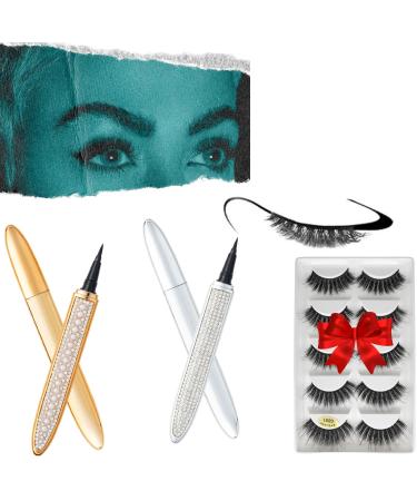 2024 New Self-Adhesive Eyeliner Eyelash Glue Pencil Magic Self-Adhesive Long-Lasting Eye Liner Eyelash Glue Pen (A)