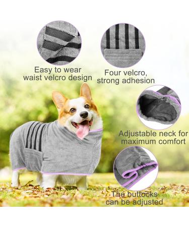 Newtic Dog Bathrobe | Microfiber Absorbent Towel for Small & Medium Dogs & Cats | Adjustable Velcro Fastener - Buy Online on GoSupps.com