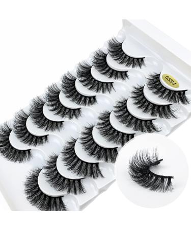 KOKAY False Eyelashes Russian Strip Lashes Faux Mink Lashes 8 Pairs DD Curl Reusable Fluffy 3D Fake Eyelashes Thick Soft Waterproof for Gift (K004 15MM)
