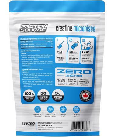 Protein Source Creatine Monohydrate Powder | Micronized 250 G - Increase Strength - Reduce Fatigue - Lean Muscle Building - 100% Pure Creatine - Better Absorption - Supports Muscle Growth - Unflavored - 50 Servings - Buy Online on GoSupps.com