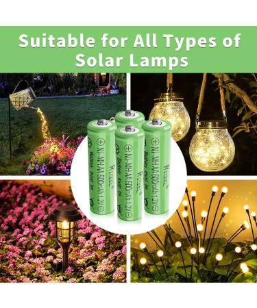 Rechargeable AA Batteries for Solar Lights - 600mAh 1.2V 4pcs - Ideal for Garden & Household Devices - Buy Online on GoSupps.com