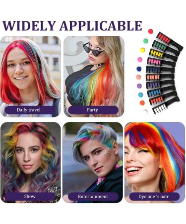 LANAFAY 10 Colors Hair Chalk Combs Temporary Bright Hair Color Washable Skin Safe Birthday Gifts for Girls Perfect Girl Gifts for Kids Hair Dyeing Party Cosplay Halloween Christmas Easter - Buy Online on GoSupps.com