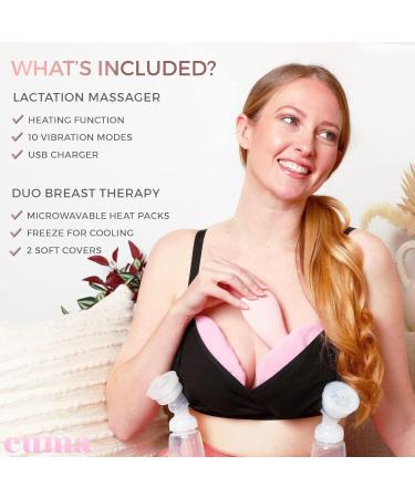 Breast Massager for New Moms - Vibrating Lactation Massager with Heat & Therapy Pads for Clogged Duct Relief Mastitis & Engorgement - Essential Breastfeeding Tool in Pink - Buy Online on GoSupps.com