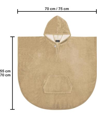 Normani Children's Bath Poncho - Cotton Hooded Towel for Toddlers | Beige Bathrobe 55x70 cm - Perfect for Kids' Bath Time - Buy Online on GoSupps.com