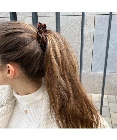 Bellody Velvet Scrunchies - Mocha Brown Hair Tie | Soft Strong Hold & Exclusive Colors - Perfect for All Hairstyles - Buy Online on GoSupps.com