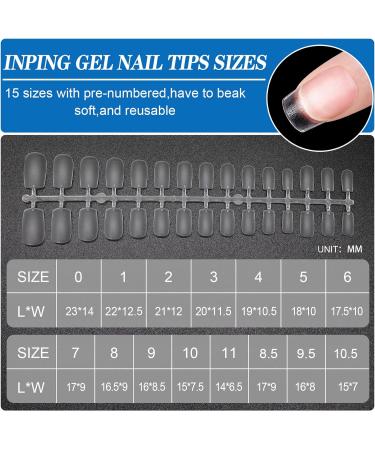 240PCS INPING Soft Gel Full Cover Matte Short Square Nail Tips - Double-Sided Pre-Buff for French Manicure Nail Extensions at Nail Salons - Buy Online on GoSupps.com