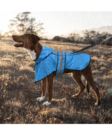 Weesiber Waterproof Dog Raincoat - Adjustable Reflective Jacket | Medium Blue - Buy Online on GoSupps.com