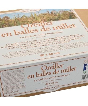 Organic Millet Seeds Pillow 40x60 cm - Natural Comfort & Support | Mille Oreillers - Buy Online on GoSupps.com