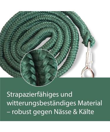 Premium Knit Panic Hooks for Horses | Stylish Leading Leash & Tie Rope for Ponies Donkeys & Goats - Dark Green - Buy Online on GoSupps.com
