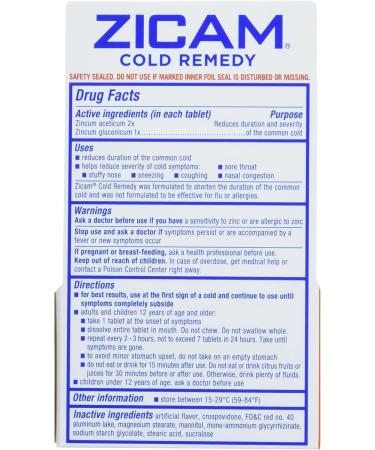 Zicam Cold Remedy RapidMelts Cherry 25ct - Fast Relief for Colds | Shop Internationally - Buy Online on GoSupps.com