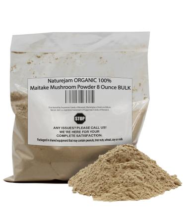 Naturejam Organic Maitake Mushroom Powder 8 Ounces Bulk-Premium Culinary Grade for Smoothies Latte and Baking-A Great Coffee Substitute 150-200 Servings 8 Ounce (Pack of 1)