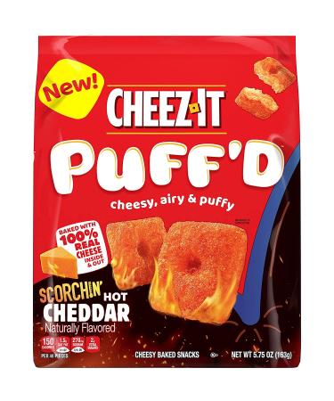 Cheez-It Puff'd Scorchin' Hot Cheddar Snack Crackers - 34oz Case (6 Bags) - Buy Online on GoSupps.com