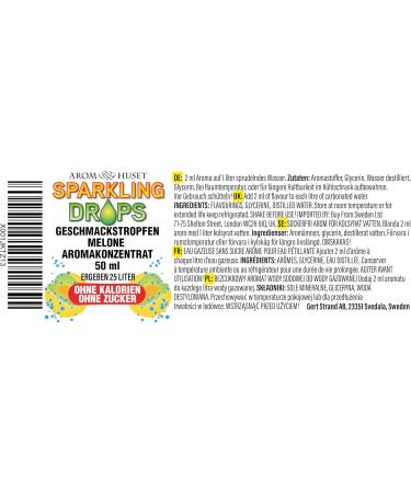 Melon concentrate drops 1 bottle of 50 ml gives 25 liters highly concentrated aroma without sugar for sparkling water makers stimulating readytouse drink lowcalorie without - Buy Online on GoSupps.com