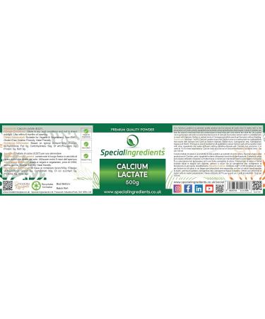 Premium Quality Calcium Lactate Powder 500g - Vegan & Vegetarian - Non-GMO & Gluten-Free - Recyclable Container - 500g (Pack of 1) - Buy Online on GoSupps.com