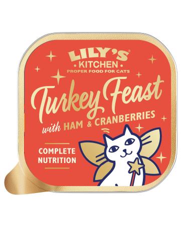 Lily’s Kitchen Festive Cat Food in Trays for Adult Cats Made with Natural Ingredients Turkey and Ham, Recipe