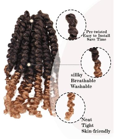 Passion Twist Crochet Hair - 7 Packs Ombre Blonde Short Pre-twisted Hair Extensions - Buy Online on GoSupps.com