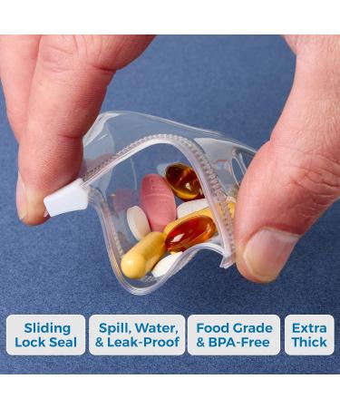 Zippered Pill Pouch Bags - 12 Pcs Clear Mini Bags for Pills Vitamins Supplements - BPA-Free Reusable & Travel-Friendly - Buy Online on GoSupps.com