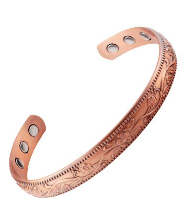Copper Magnetic Bracelet For Men and Women High Power Magnets 18 000 Gauss Adjustable Bracelet Bangle Splendor Medium - Wrist Size 7.25" - 8"