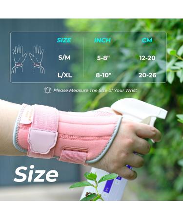 CureCare Adjustable Wrist Support with 2 Rails for Pain Relief | Carpal Tunnel & Tendinitis Bandage (L/XL Left Pink) - International Shipping Available - Buy Online on GoSupps.com