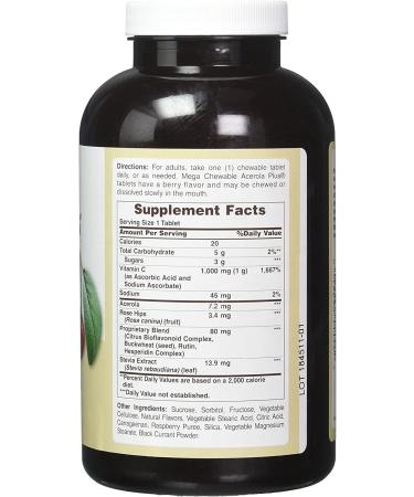 American Health MEGA ACEROLA 1000MG - 60 Wafers | Vitamin C Boost - Buy Online on GoSupps.com
