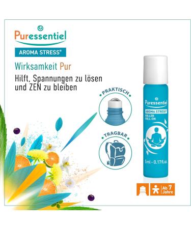 Pure Essentiel Anti-Stress Roll-On | 12 Pure Essential Oils for Tension Relief | 5ml - Calm Your Mind Naturally - Buy Online on GoSupps.com