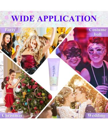 Sularpek 50ml Face Glitter Gel - Hair & Body Sequins Shimmer Liquid Eyeshadow - Mermaid Glitter for Festival Makeup - White - Buy Online on GoSupps.com