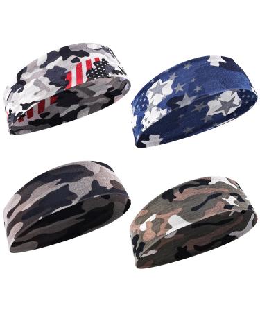 Wllhyf Children's Sports Band 4 pieces Athletic welding straps headband for young camouflage sports headband sweat-absorbing elastic hair band for football baseball basketball - Buy Online on GoSupps.com
