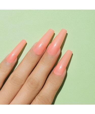 AIMEILI Peach Glitter Shimmery Gel Nail Polish 10ml - Soak Off UV LED Nail Lamp Gel Polish for Sparkly Natural Nail Art - Buy Online on GoSupps.com