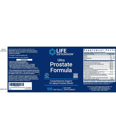 Life Extension Ultra Prostate Formula 100 Softgels - Natural Men's Supplement - 100 Count - Buy Online on GoSupps.com