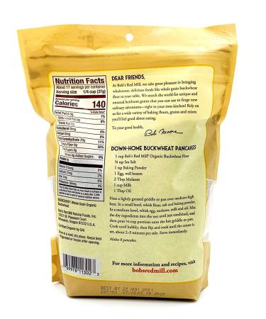 Bob's Red Mill Organic Buckwheat Flour 22oz - Pack of 2 - Buy Online on GoSupps.com
