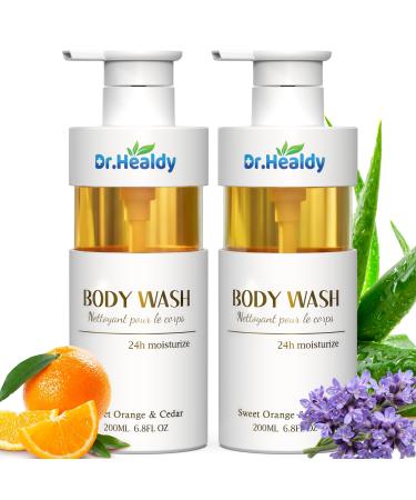 Body Wash with Pump Relaxing Citrus & Cedar Healthy-Looking Skin Gentle Skin Cleanser with 24hr Moisturizing Paraben and Phthalate Free 13.6 FL Oz (Pack of 2) 6.8 Fl Oz (Pack of 2)