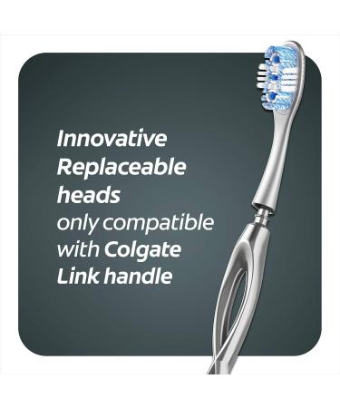 Colgate Link Manual Toothbrush Whitening Starter Kit - Premium Aluminum Handle & 2 Replacement Brush Heads | Eco-Friendly Silver Stain Removal Technology | 80% Less Plastic - Buy Online on GoSupps.com