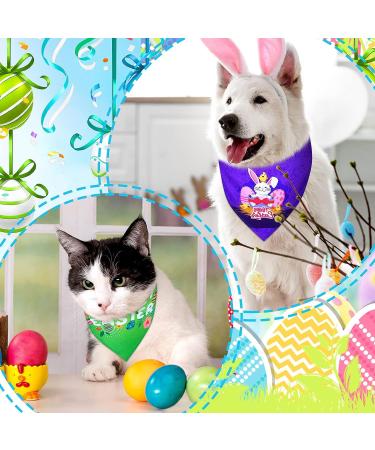 Easter Dog Bandana Set - 20 Pcs Washable Triangle Bibs for Dogs & Cats - Rabbit, Egg, Carrot Design - Adjustable & Washable Pet Scarfs - Easter Pet Accessories - Buy Online on GoSupps.com