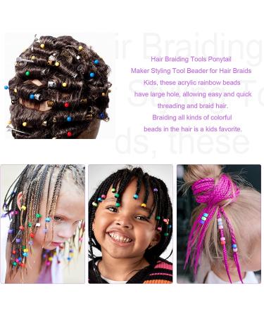 Rubber Hair Band Remover Cutter + Quick Beader Set with 500 Color Elastic Hair Ties - Perfect for Toddlers, Girls, and Women - Buy Online on GoSupps.com
