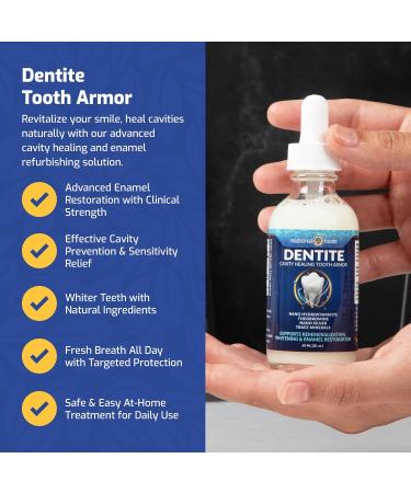 Medicinal Foods Original Dentite Cavity Healing Tooth Armor Liquid Clinically Strengthen Enamel with Remineralization Drops Hydroxyapatite - 2 Oz - Buy Online on GoSupps.com