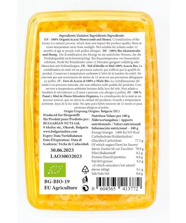 Organic Honeycomb with Raw Acacia Honey Natural Pure Fresh directly from the hive absolutely real product. (350) - Buy Online on GoSupps.com