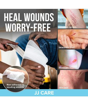 JJ CARE Gauze Rolls Pack of 48 - Individually Wrapped 4 x 4.1 Yards Gauze Bandage Roll with Bonus Medical Tape - Latex Free & Stretchable - Buy Online on GoSupps.com