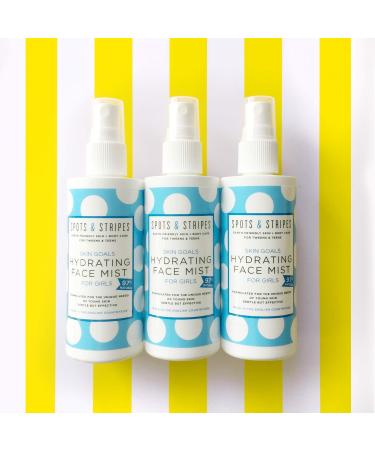 Spots & Stripes Hydrating Face Mist 97% Natural with Hyaluronic Acid, Aloe Vera & Cucumber (125ml) - Teen Moisturizing Spray for Blemish-free Skin - Buy Online on GoSupps.com