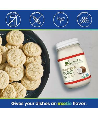 Kevala Organic Coconut Oil – Unrefined, Cold Pressed, Cooking Oil, Hair Oil, Body Oil, Non GMO, Vegan, Gluten Free, Raw Virgin Oil, Glass Jar, 16 oz - Buy Online on GoSupps.com