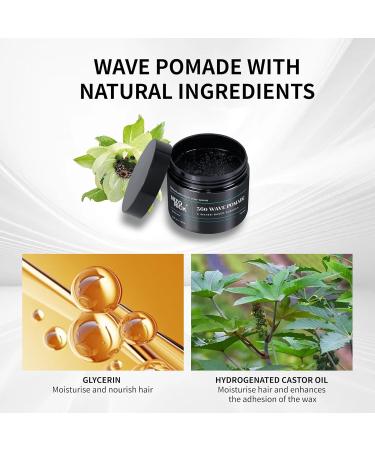 Men's 360 Wave Pomade 150g Cire Cheveux Homme Base D'Eau Pommade Coiffante Pour Cheveux Ondul s Non Grasse Tenue Forte Et Ondulations Superpos es 150 G/5 29 Oz - Buy Online on GoSupps.com