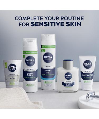 NIVEA MEN Sensitive Face Wash - Alcohol-Free 6x100ml - Gentle Cleanser for All Skin Types - International Shipping Available - Buy Online on GoSupps.com