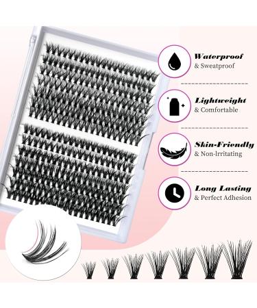 280PCS D Curl Eyelash Extension Kit - Natural Reusable Lash Clusters 9-15MM Mix for DIY at Home | 30D & 40D Options - Buy Online on GoSupps.com