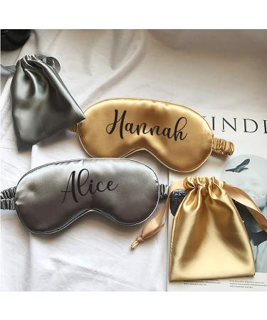 Custom Satin Sleep Mask - Personalized Gift for Her | Soft & Luxurious | Holiday/Christmas/Wedding Party Favors | Custom Text | Multiple Colors - Buy Online on GoSupps.com