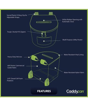 Caddycan - Portable Boating Trash Can | Durable Storage Bag for Kayaking, Camping, Hiking, Fishing | Collapsible Junior Size - Black - Buy Online on GoSupps.com