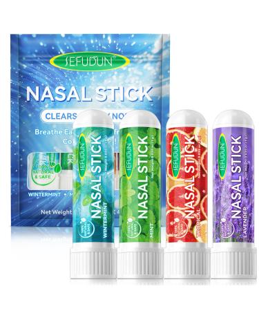 NIFEISHI Nasal Stick Boost Energy Set Nose Inhaler Stick Nasal Stick Inhaler for Daily Refreshment Natural Mint Nasal Sticks for Breathing 4pcs