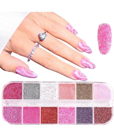 CHANGAR 12 Colors Nail Sequins Fine Glitter Sparkling Diamond Nail Glitter Powder for Acrylic Nails Cosmetic Glitter Flakes for Resin Festival Makeup Glitter for Face Body Eye - Buy Online on GoSupps.com